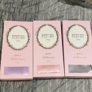 Satin Pillowcases - Pink,  Purple and gray 3 sets